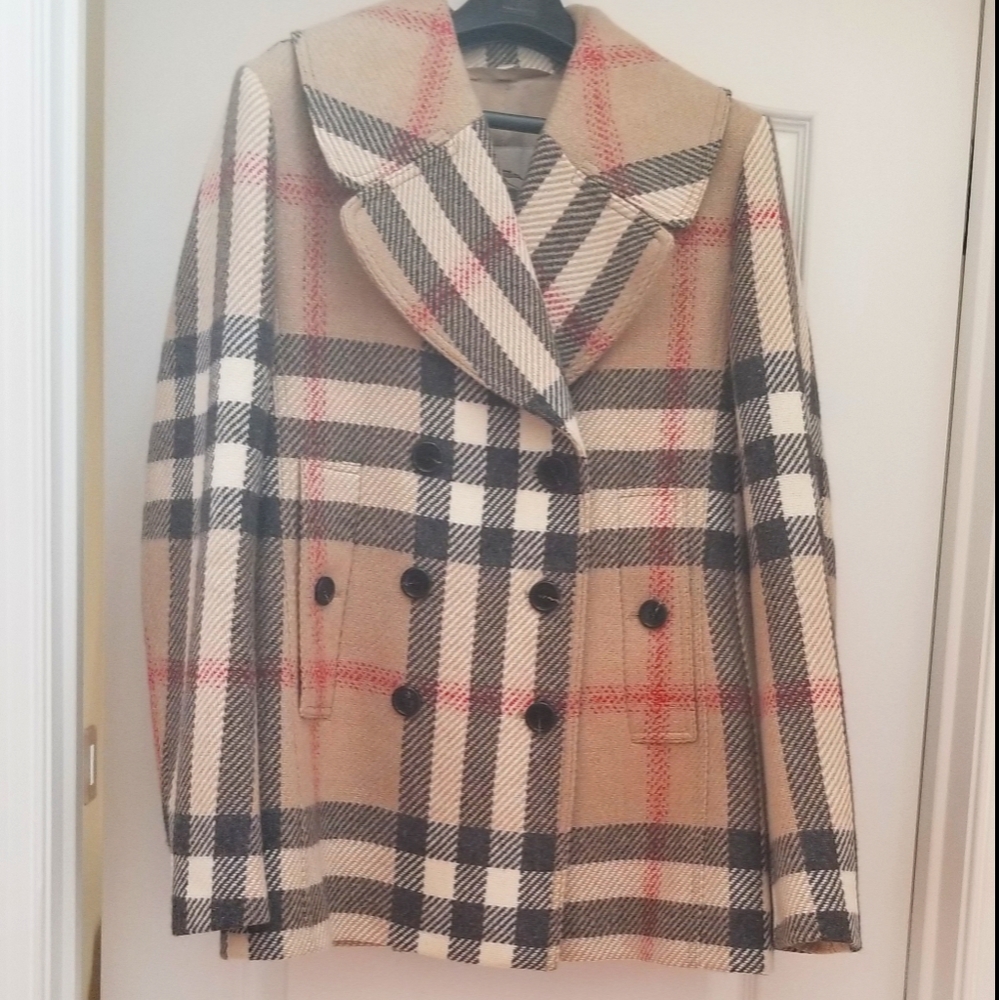 💯% Burberry London Nova check  plaid coat
